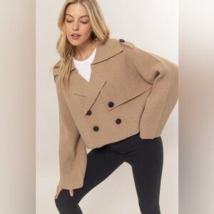 New Cropped Sweater Trench Size Small (fits like large)